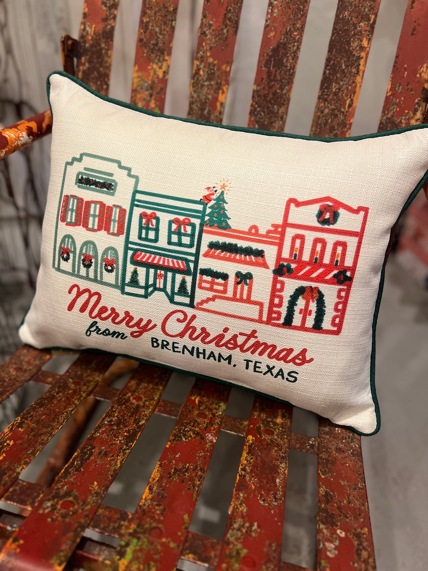 Main Street Christmas Pillow