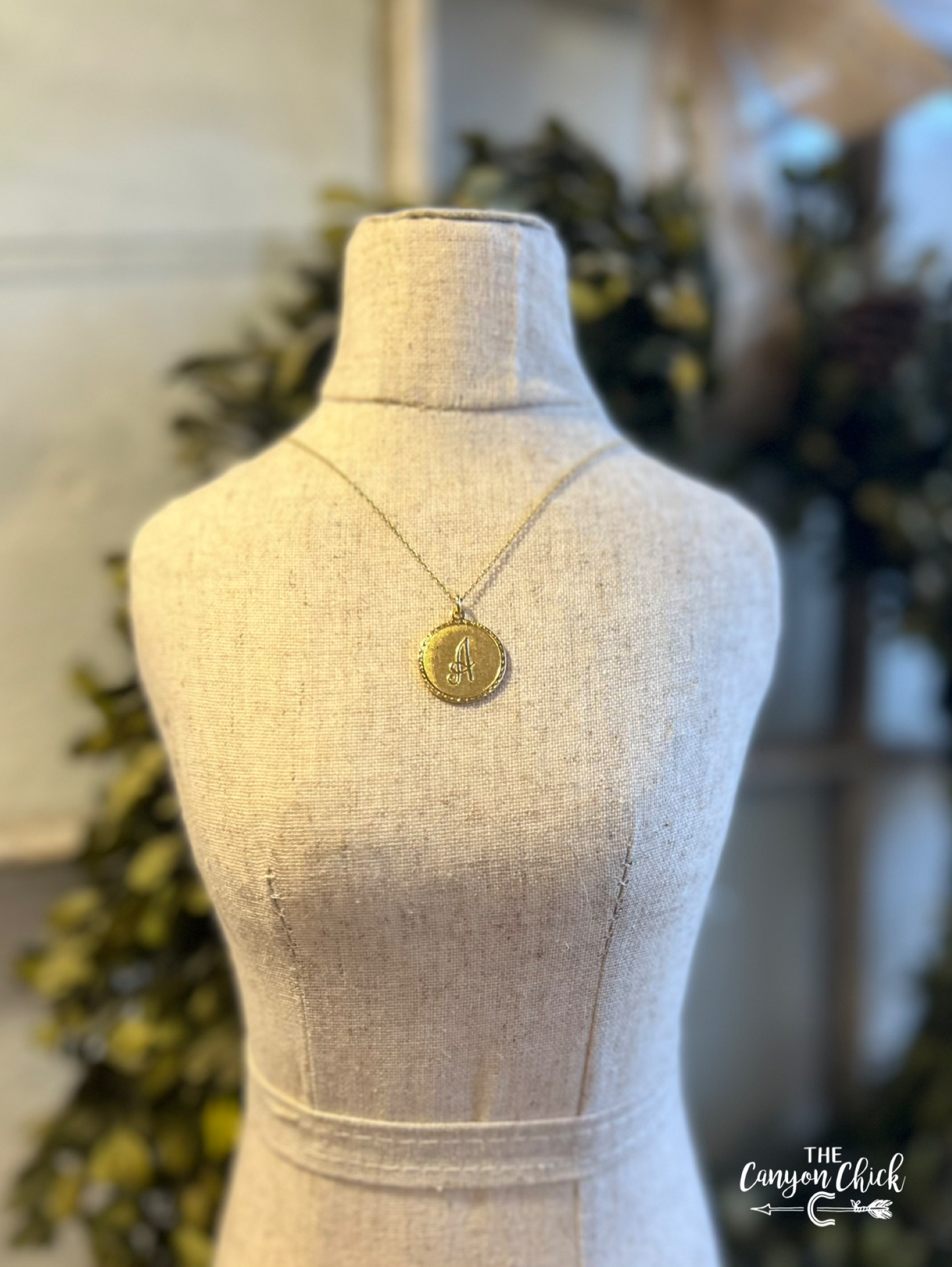 Vintage Monogram Coin Necklace