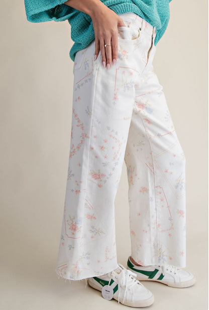 Quilted Floral Pants