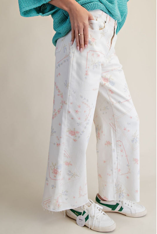 Quilted Floral Pants
