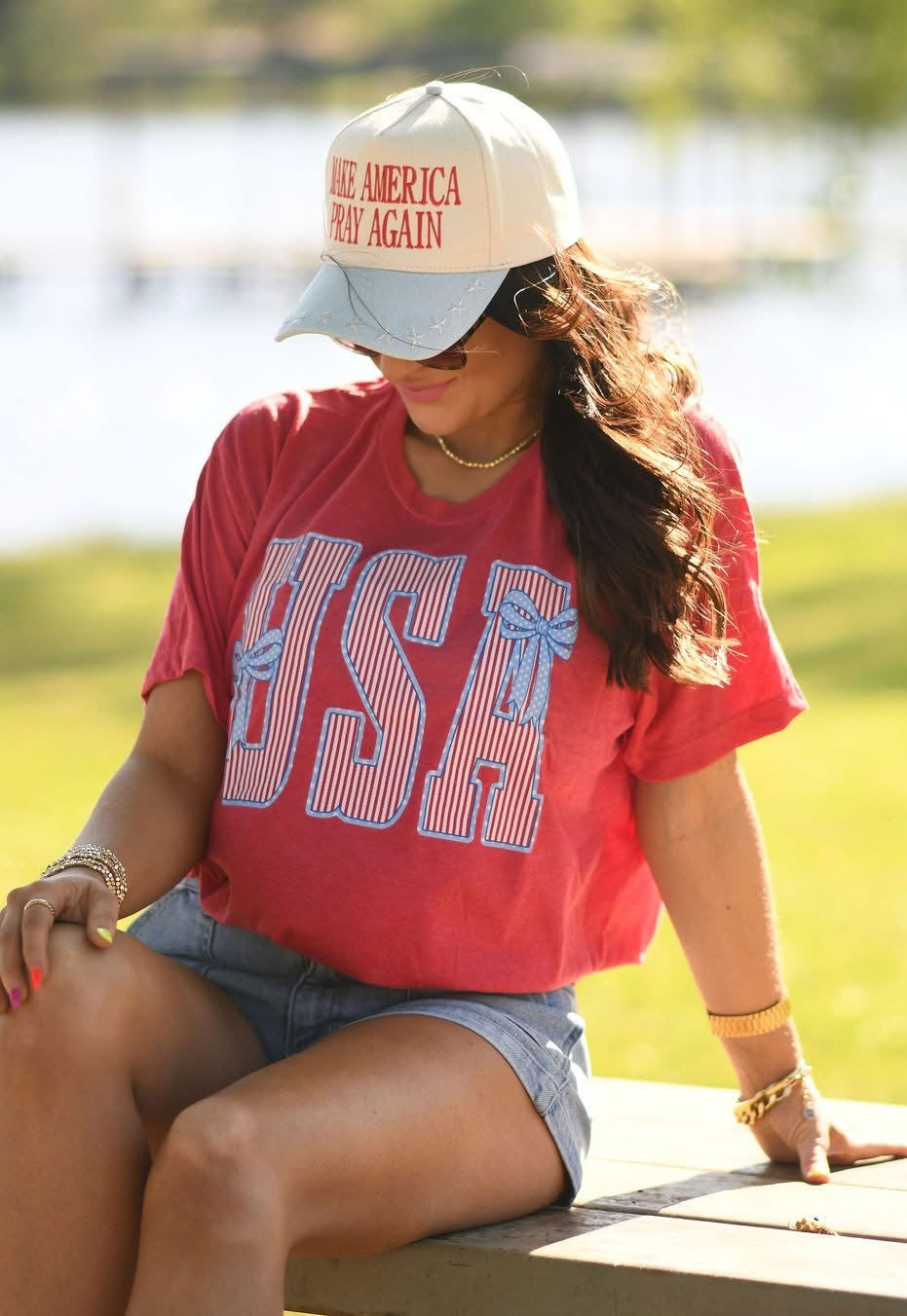 USA Bow Striped Tee