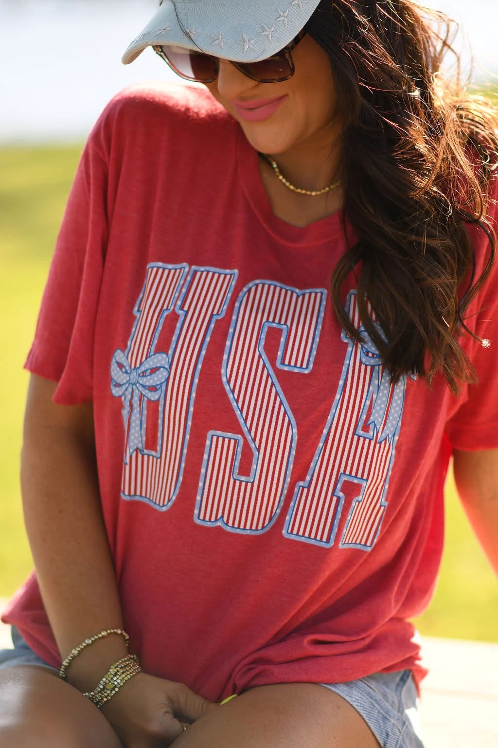 USA Bow Striped Tee