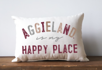 Aggieland Is My Happy Place Pillow