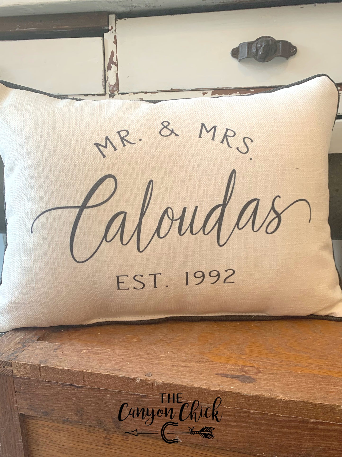 Casual Mr. & Mrs. Established Pillow - CUSTOM