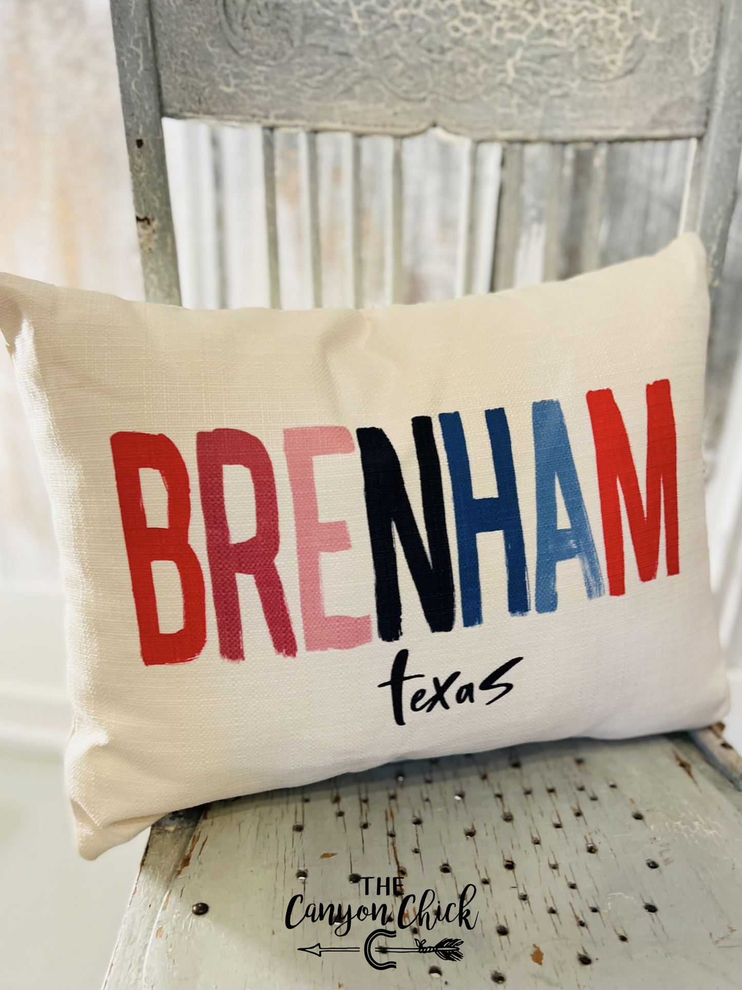 Colorful Brenham, Texas Pillow