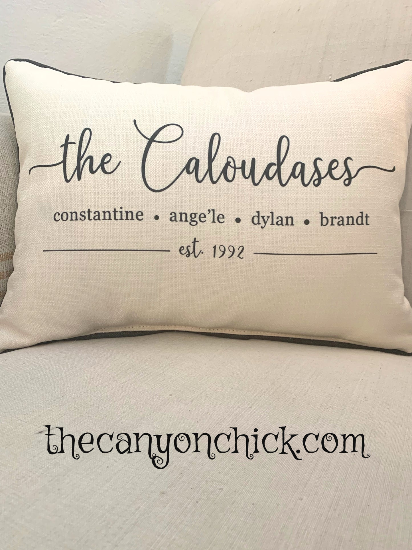 Family Name Established Pillow - CUSTOM