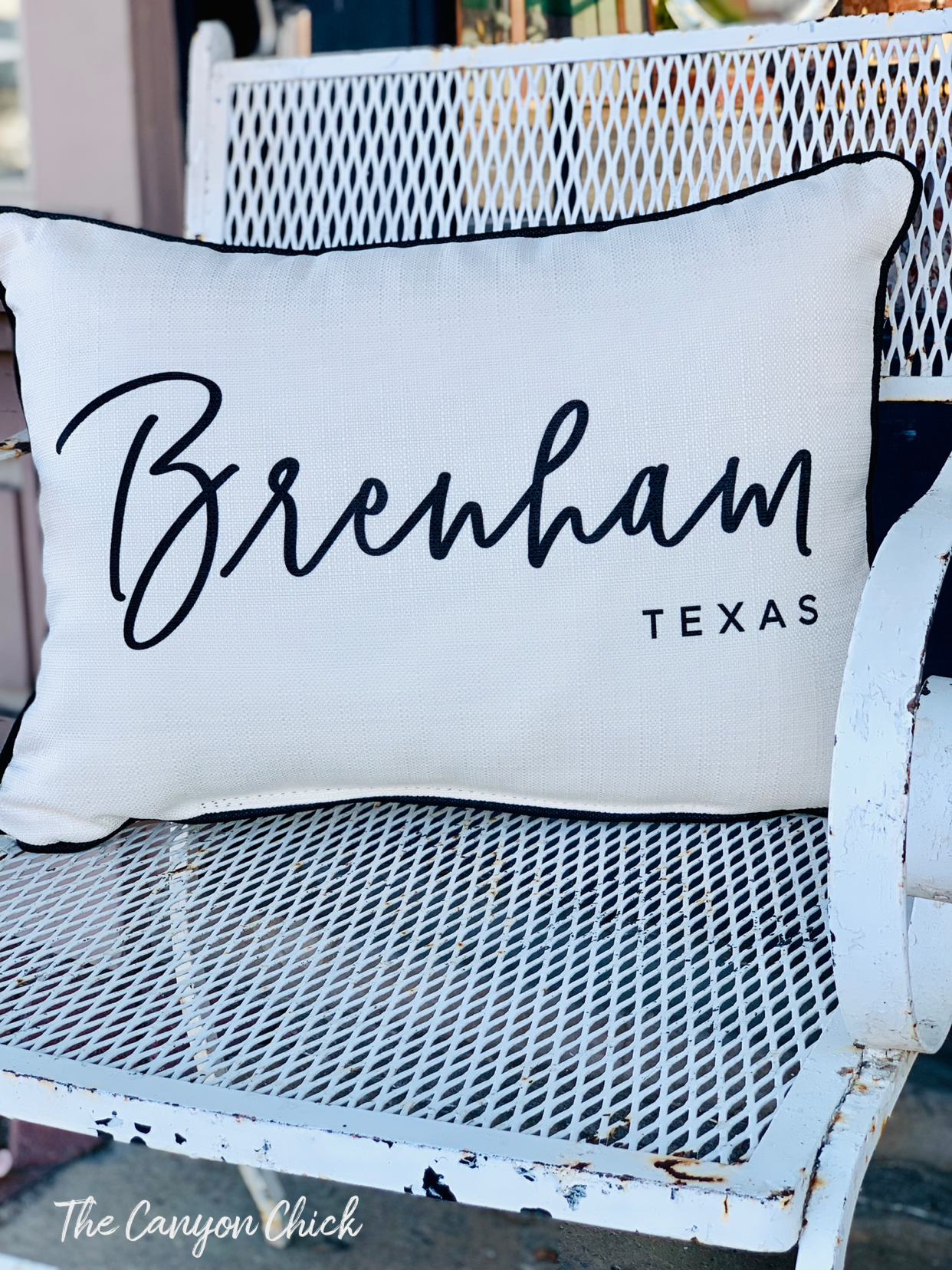 Script Brenham, Texas Pillow